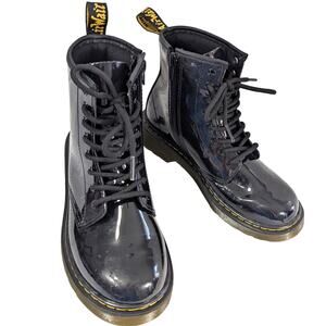 NWOT! DOC MARTENS! BLACK PATENT LEATHER RUBBER SOLE SIDE ZIP BOOTS! SZ W-5, M-4